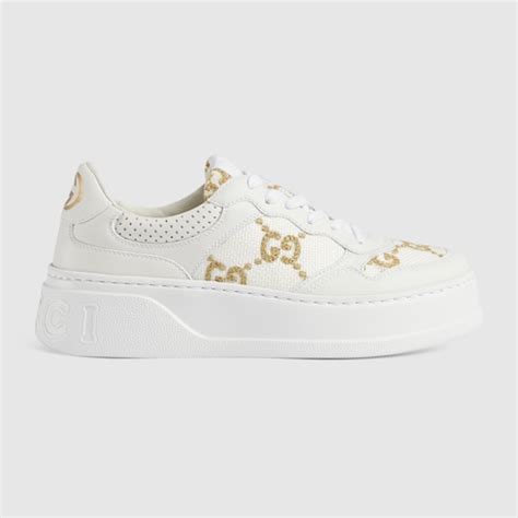 sneakers con strass di gucci|Sneaker donna GG in pelle bianca .